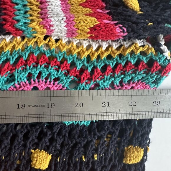 LaSeine Sweater Womens‎ M Crochet Open Knit Boho Pullover Festival Hippie 70s - Picture 8 of 10